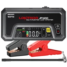 LOKITHOR JP400 Jump Starter 2500A With Air Compressor 12V Digital Pressure Gauge