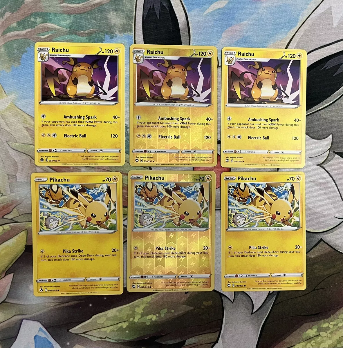  Raichu 50/195 - Pikachu 049/195 - Silver Tempest - Pokemon  Evolution Card Set - 2 Card Lot : Toys & Games