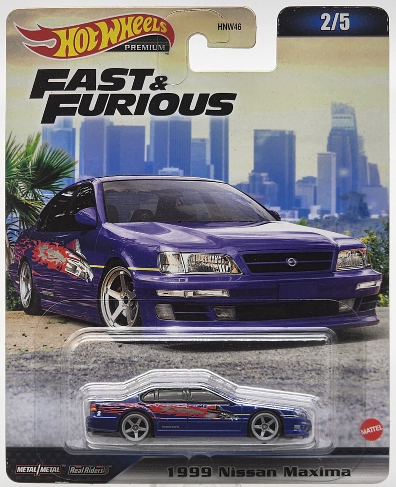 Hot Wheels 2023 Premium Fast & Furious Blue 1999 Nissan Maxima Real Riders