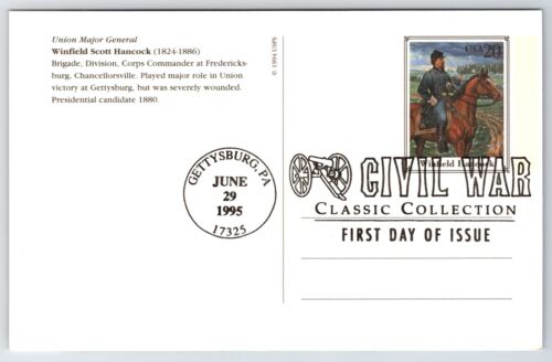 Postal General Winfield Hancock 1994 USPS FDC Colección Guerra Civil Americana - Imagen 2 de 2