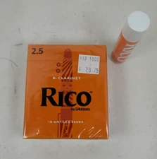D'Addario Rico Bb Clarinet B flat Reeds # 2.5 Strength RCA1025 Cork Grease NEW