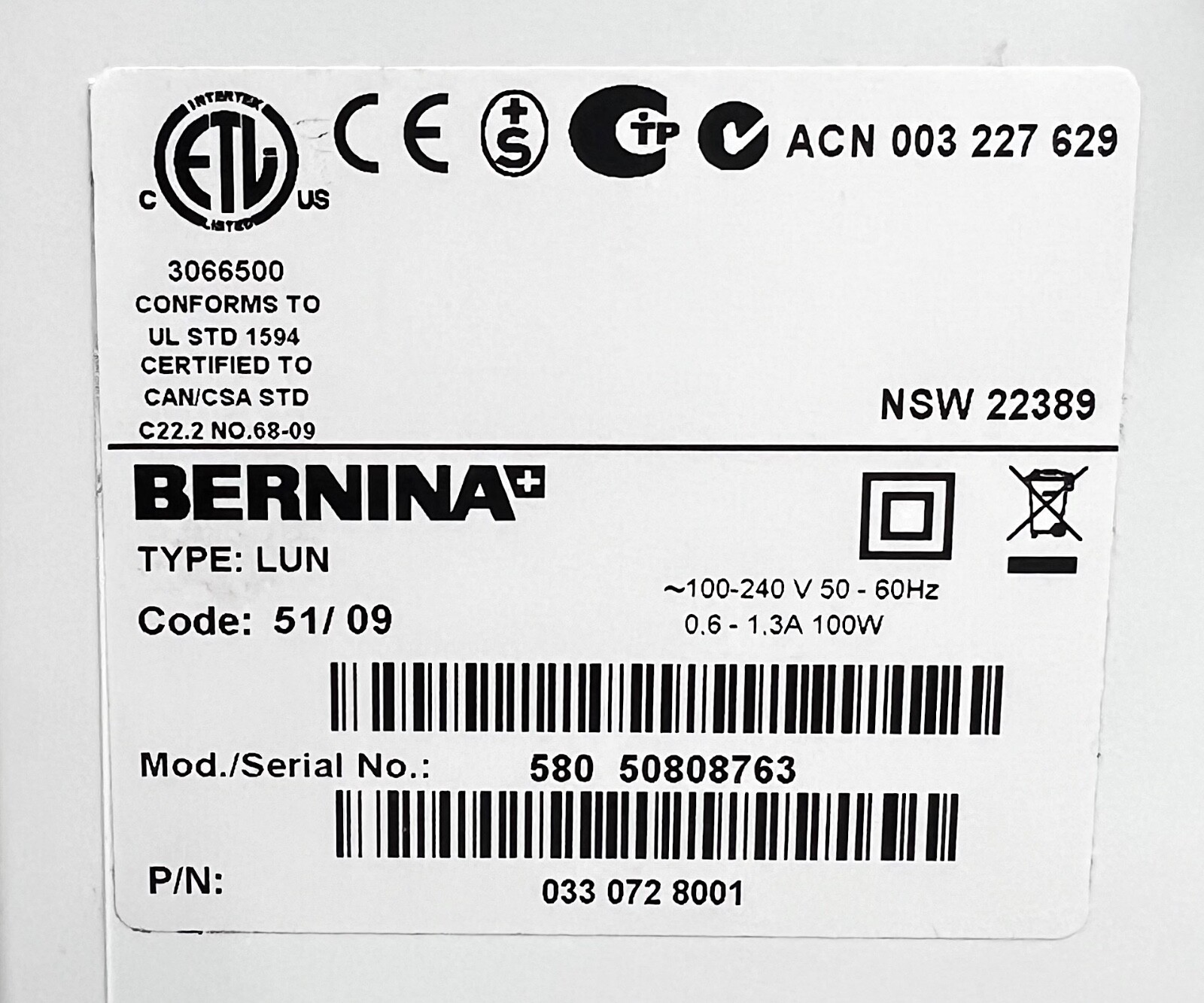 Bernina B 580 Computerized Sewing, Quilting, and Embroidery Machine