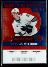 2021-22 Upper deck credentials debut ticket access Nicolas Meloche /149 #90