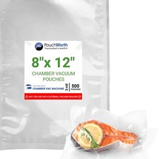 500 pcs Clear 8" x 12", 3 mil Vacuum Chamber Bags Great for Food Vac Storage
