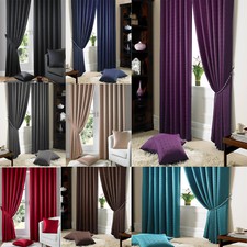 Madison Dobby Jacquard Pattern Lined Readymade Pencil Pleat Taped Top Curtains