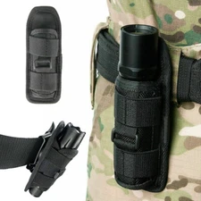 Tactical 360° Rotation Flashlight Pouch Holster Carry Case Holder Waist Pack Bag