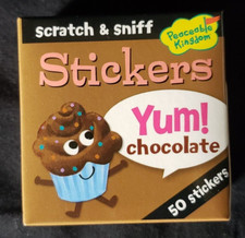 Peaceable Kingdom Scratch  Sniff Stickers - 50 Sticker Roll - Chocolate