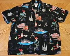 Vintage Paradise Found Shirt New Orleans Mardi Gras Rayon Hawaii USA Size XL