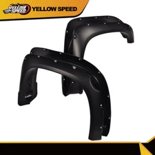 Fit For 2014-2021 Toyota Tundra Pocket Rivet Wheel Fender Flare Smooth Black 6PC