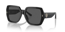 New Tory Burch Woman Square Sunglasses TY7191U 170987 Black/Solid Grey Lens 54mm