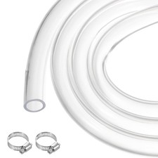 1/2" x 5/8" Clear Plastic PVC Tubing 50ft Flexible Vinyl Tube, for Garden Ir...
