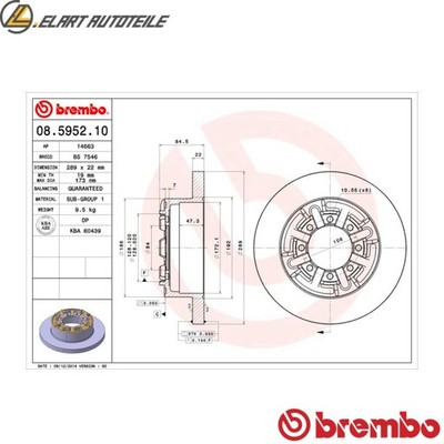 2x BREMSSCHEIBE 08.5952.10 FÜR IVECO DAILY/VI/Platform/Chassis/Van/Bus/II/III  