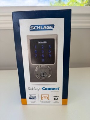 Schlage Connect Smart Touchscreen Deadbolt BE469ZP CEN 619 Satin Nickel Z Wave +