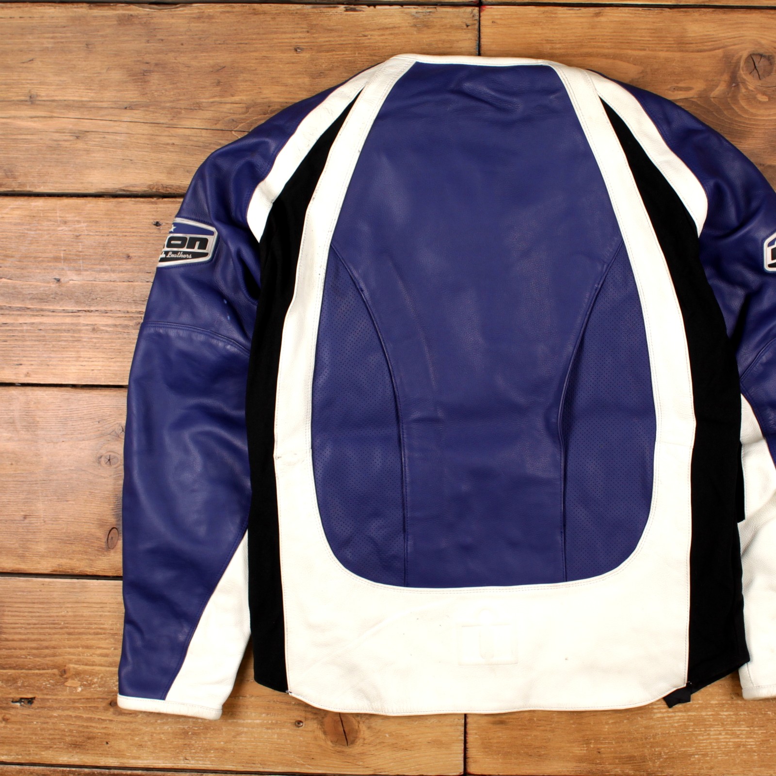 Vintage Icon Motorsports Racing Jacket 2XL Motorbike Merc Jacket Blue