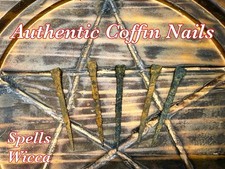 Coffin Nails, Wicca, Witchcraft Supplies, Pagan. Set of 6