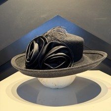 Grey Wool Felt Wide-Brim Hat