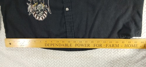 Ed Hardy by Christian Audigier Long Sleeve Collared Shirt Sz XXL Black Y2K VTG - Picture 15 of 23