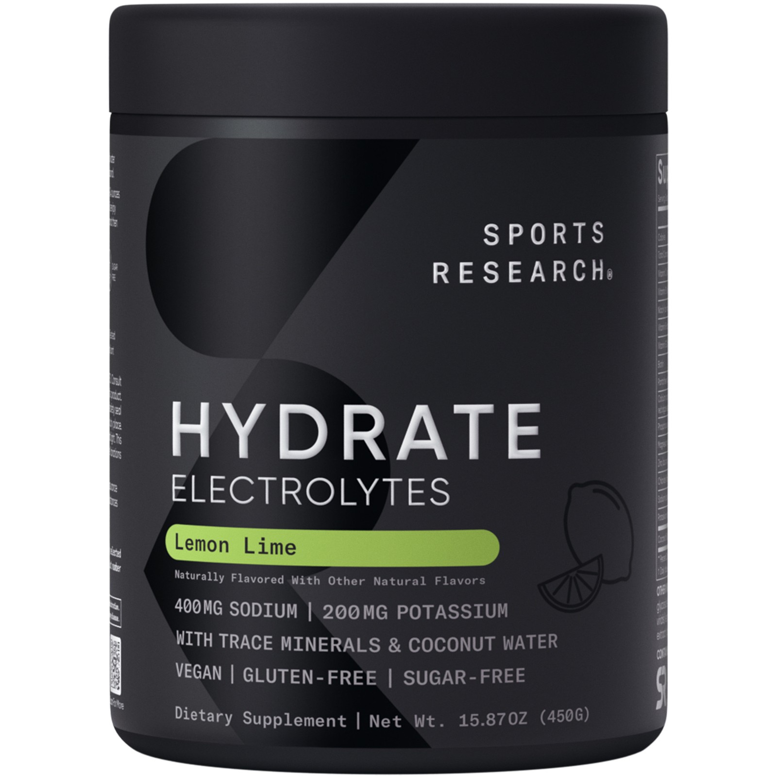 Hydrate Lemon Lime Drink Mix (90 Servings) &ndash; Refreshing Electrolyte Power