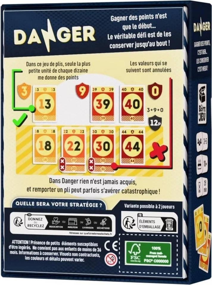 Danger - Jeu de Cartes - Amusant et Tactique - 3 à 5 Joueurs - 10 Ans et Plus - Photo 3/4