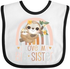 Inktastic I Love My Big Sister Baby Bib Bestest Sisters Official Sis Fun Party
