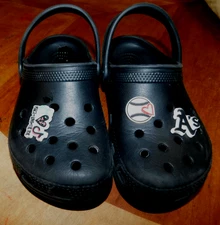 CROCS black rubber clogs junior sz 2