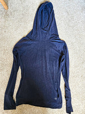 GapFit Breathe Women's Gray Pullover Hoodie Logo Long Sleeve Size S