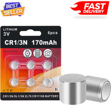 6 Pack 1/3N CR1/3N DL1/3N 3V Lithium Battery High Capacity for Laser Sights Came
