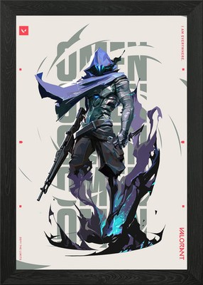 VALORANT Agent Omen gerahmtes Wandbild Poster Druck Bild