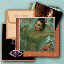 In Hand TAYLOR SWIFT THE LIFE OF A SHOWGIRL SWEAT AND VANILLA KEYCHAIN DELUXE CD