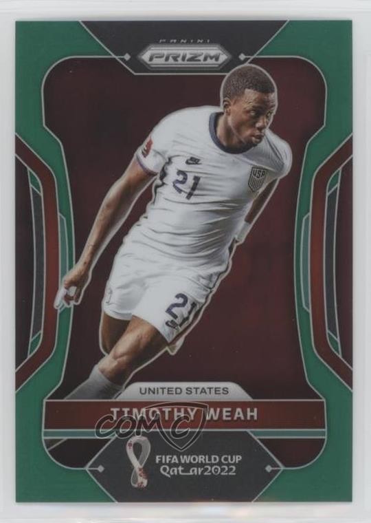 2022 Panini Prizm World Cup Qatar Green Prizm /5 Timothy Weah #207