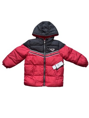 Pony Boys 4T Red Black White Hooded Puffer Coat NWT Warm Winter Jacket