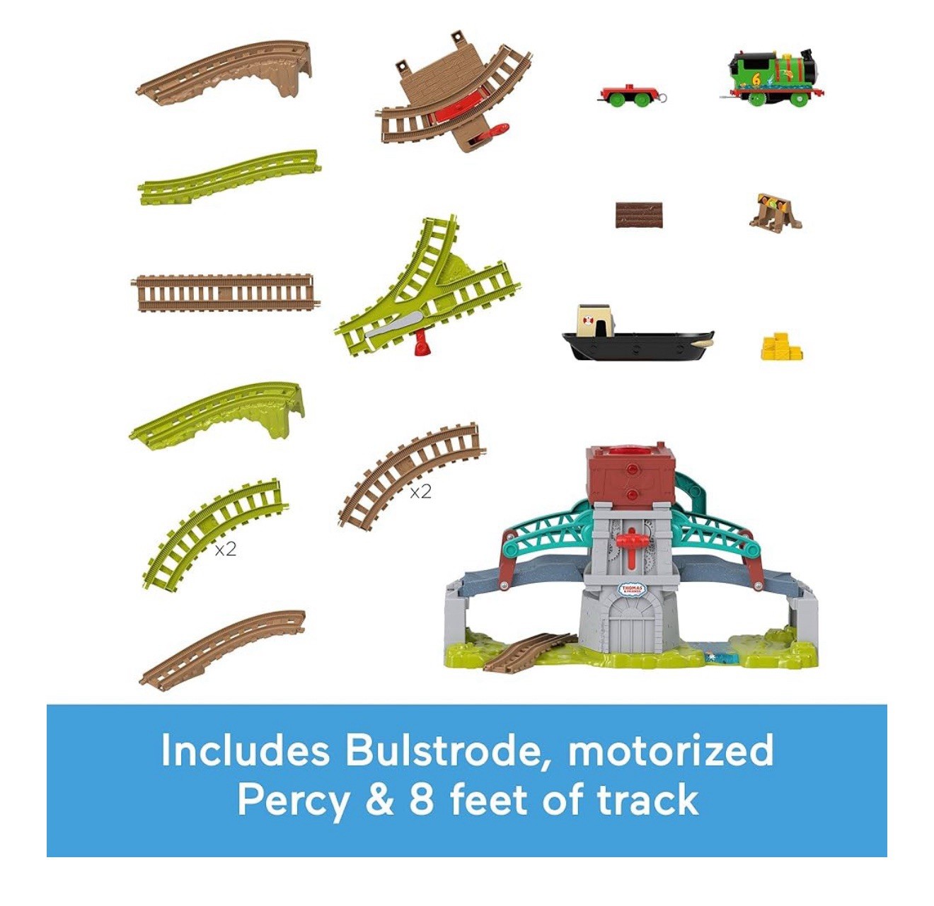 Thomas & Friends Toy Train Set Talking Bulstrode Which Way Bridge Percy Engine