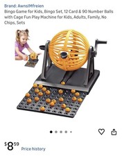 Bingo Game for Kids, Bingo Set, 12 Card  90 Number Balls with Cage