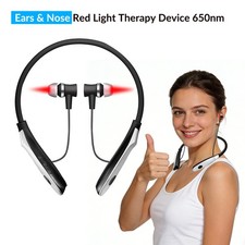 2-in-1 Red Light Therapy Device Ear/Nose Relief, Tinnitus Relief Earplug Nasal