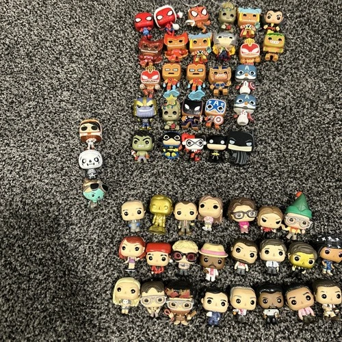 Lot Of 53 Mini Funko Pops From The Office/Marvel/Fortnite. GOOD DEAL