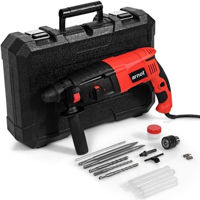 Arnot 1/2'' Electric Rotary Hammer Drill 3 Mode SDS-Plus Chisel Kit 1100W w/Bit