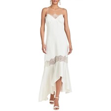 Sachin & Babi Off White Candace Lace-panels Asymmetric Slip Dress Size 14 $395