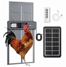 Solar Automatic Chicken Coop Door Opener with Timer Light Sensor Remote Control