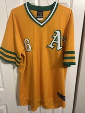 VTG Oakland A's # 6 Sal bando Majestic Cooperstown Yellow MLB Jersey Sz 2X