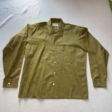 Vintage Manhattan Long Sleeve Shirt 15-M-15 1/2 Button Up Dress Shirt USA Green