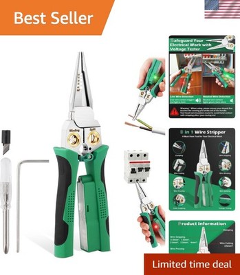8 In 1 Wire Stripper with Voltage Tester, Wire Strippers/Crimper with Plier, ...