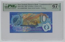 New Zealand, 2000, 10 Dollars – PMG 67 (P-190a) “Black    See instructions