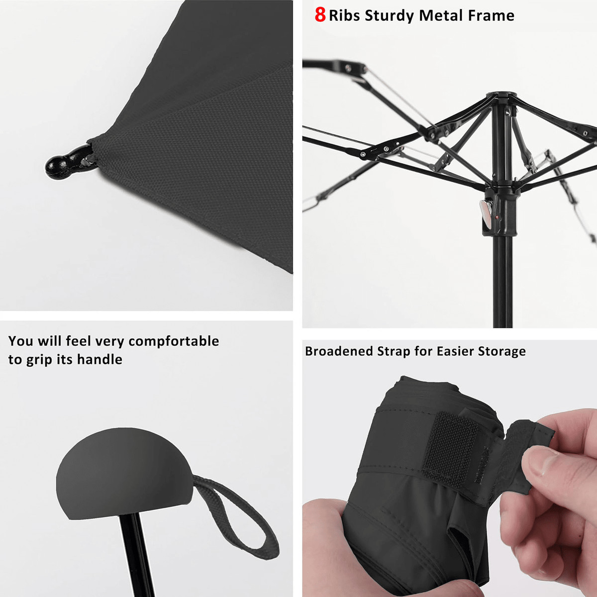 Compact UV Sun ProtectionTravel Umbrella With Case, Mini Umbrella