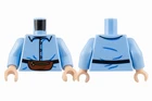 LEGO Minifigure Torso Light Blue Shirt Buttons Brown Fanny Pack