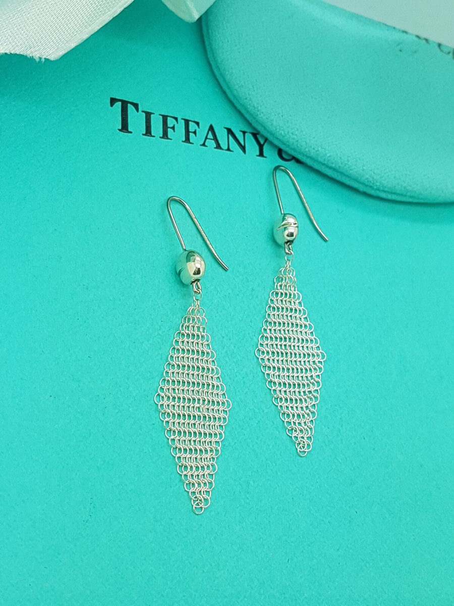 Tiffany & Co. ピアス［Elsa Peretti］ Tiffany & Co. Very Rare Elsa Peretti Silver Mesh Dangle Drop Hook
