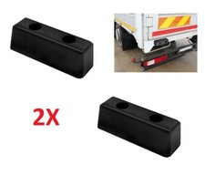 COPPIA TAMPONE PARACOLPI IN GOMMA BATTISPONDA PER CAMION 190X63MM 2 FORI NERO