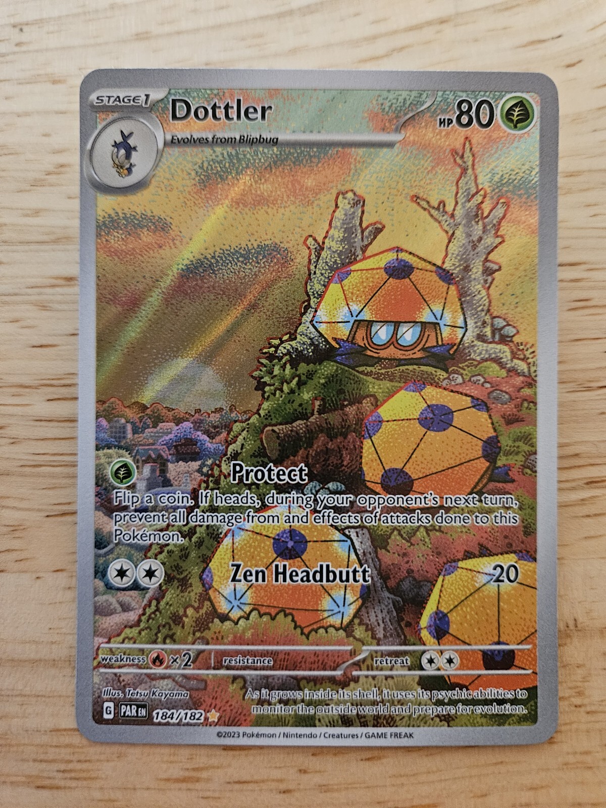 Dottler 184/182 Paradox Rift (PAR) NM Illustration Rare Pokemon Card