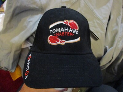 TOMAHAWK MASTER STEAK CHOP RIBEYE WOW FACTOR SEWN NU-FIT HAT CAP NEW NWT L/XL