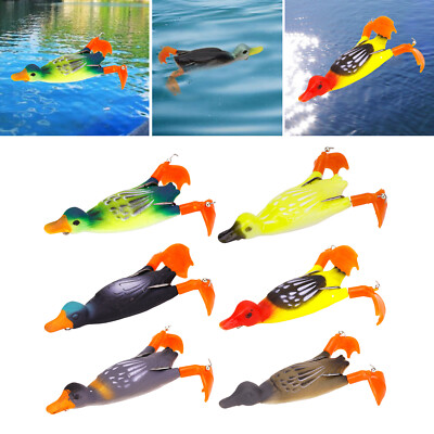 Top Water Duck Lure Propeller 9.5cm Soft Silicone Lure Freshwater Tackle