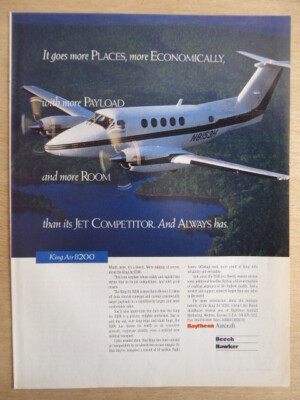 2/1996 PUB RAYTHEON KING AIR B200 BUSINESS AIRCRAFT FLUGZEUG ORIGINAL ANZEIGE